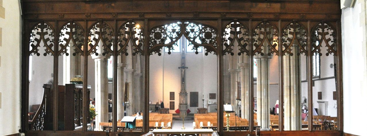 The nave and sanctuary of All Saints Church